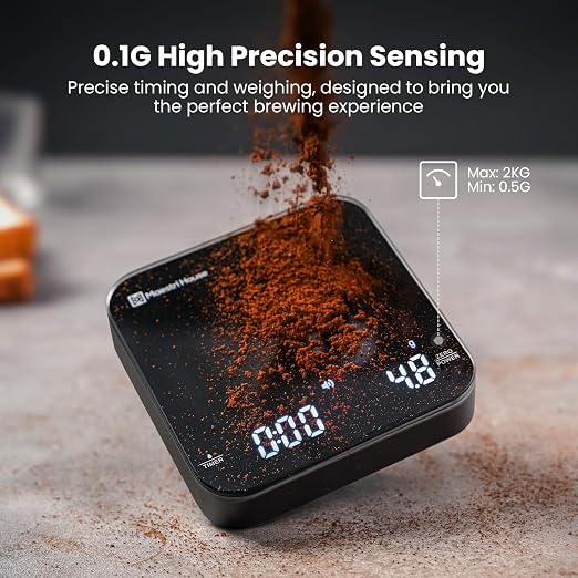 Maestri House Mini Coffee Scale with Timer, USB-C Rechargeable Espresso Scale+ Espresso Measuring Cup