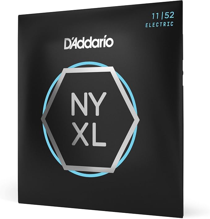 D'Addario Electric Guitar Strings, NYXL Nickel Plated, NYXL1152, Medium Top/Heavy Bottom Gauge 11-52, 6-String Set, Pack of 1