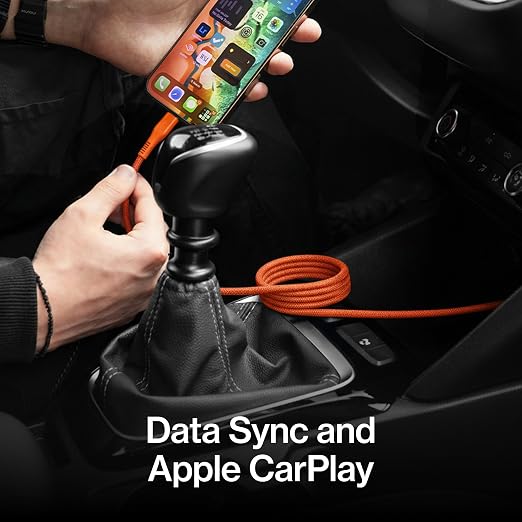 Statik MagStack Pro USB C to USB C Cable, Magnetic Type C Charger Fast Charging Cord, On The Go Magnetic Charging Cable for Car, Compatible with iPhone, iPad & Android, Orange 100W 3FT