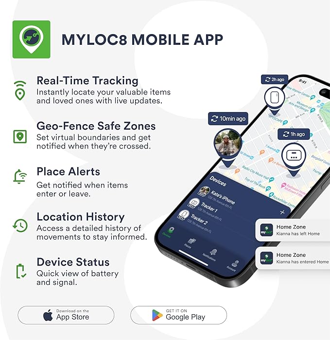Highly Precise GPS Tracker for Keys, Backpack, Luggage & Kids – Built-in SIM, SOS Button - Smart Tag with Real-Time Tracking, Waterproof, iOS & Android Locator Device (Subscription Required)