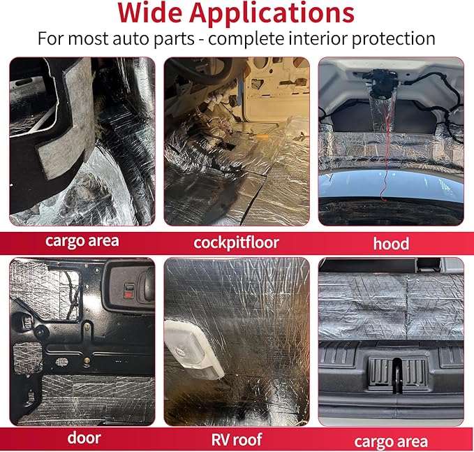 Sound Deading Material for Cars, 157mil(4mm) 107.64sqft Sound Deadening Mat - Automotive Noise Insulation and Vibration Dampening Material Foam for Auto Audio, Door, Roof, Floor and Trunk