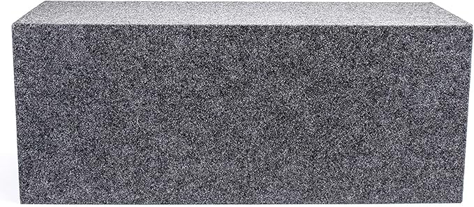 QPower 12 Inch Heavy Duty Dual Sealed Carpet Covered Car Audio Vehicle Subwoofer Enclosure Woofer Box with Spring Loaded Terminals, Charcoal Gray
