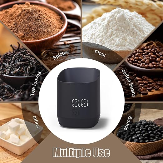 Digital Coffee Bean Scale Cup with LED Display, High-Precision Espresso Scale & Digital Coffee Bean Scale with Cup, Smart Coffee Scale for Home Baristas,Black