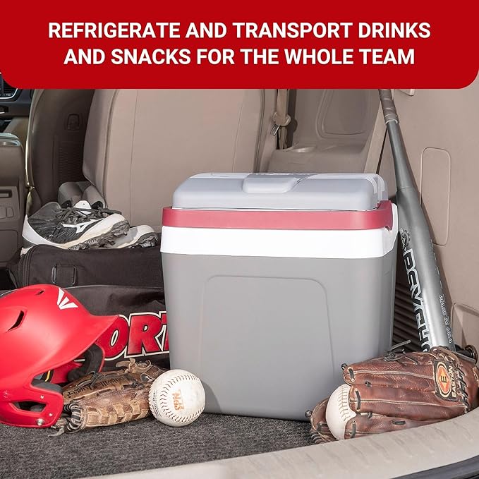 Koolatron 12V Iceless Cooler & Warmer – Portable Electric Cooler/Nevera Portátil Eléctrica for Car Truck Camper Boat, Hard Sided Mini Fridge for Camping Picnic Travel Lunch Food Drinks Office 26 qt