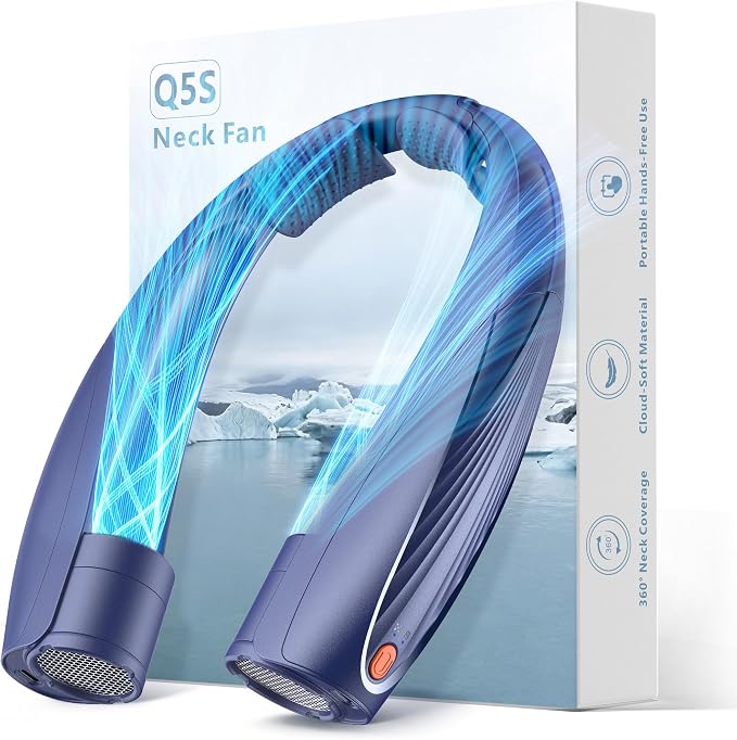 Portable Neck Fan, Max 20H, Rechargeable Personal Fan with 6000mAh Battery, 360° Cooling, 6 Speeds Hands-Free Wearable Fan, Gifts for Men, Women, Travel, World Cup, Outdoor