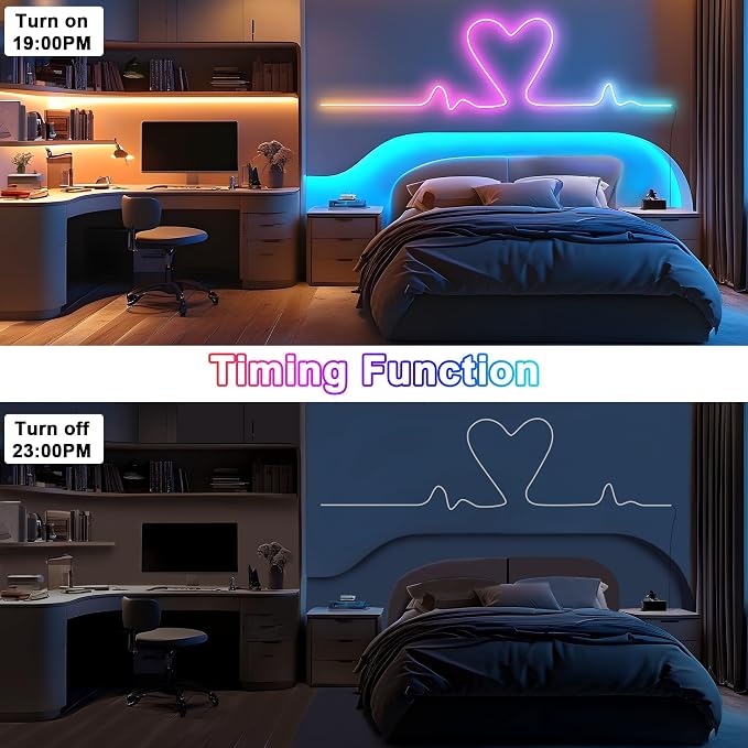 Cozylady RGB Neon Light LED Rope Light,Waterproof Bluetooth APP Remote Control Music Sync Strip Light,24V Flexible DIY Silicone Light for Bedroom Home Indoor Outdoor Decoration(30m/100ft)