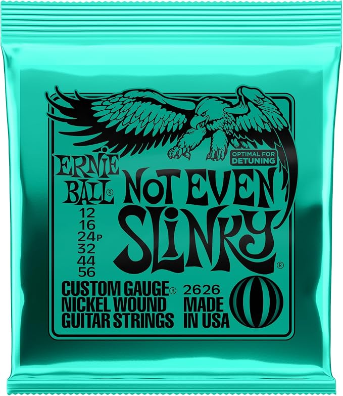 Ernie Ball Not Even Slinky Nickel Wound Electric Guitar Strings, 12-56 Gauge (P02626)