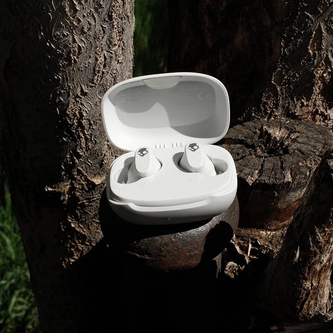 Skullcandy Smokin’ Buds 360 Wireless Earbuds, Bluetooth Headphones, Noise Isolating Fit, Up to 20 Hours Battery, IPX4 Sweat and Water Resistant, Microphone for iPhone Android - Bone
