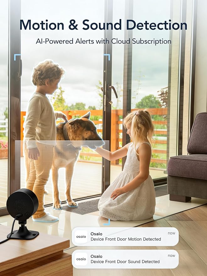 GNCC 2.4GHz Indoor Security Camera, 1080P Home Camera for Pet Monitoring, Motion Detection, Two-Way Audio, IR Night Vision, Easy Install, Cloud Storage Subscription Required, No 5GHz Support (GC3B-2P)