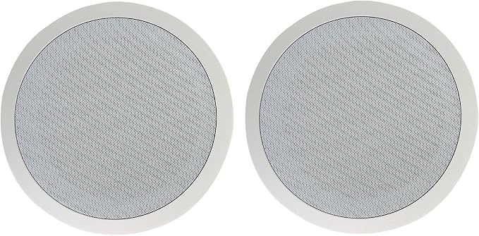 Rockville Pair CC80T White 8" 70V Commercial Ceiling Speakers | 2-Way, Adjustable Taps 20W, 15W, 10W, 5W, 2.5W, Swivel Tweeter, 8-Ohm 50W Handling, for Restaurant/Bar/Cafe Use