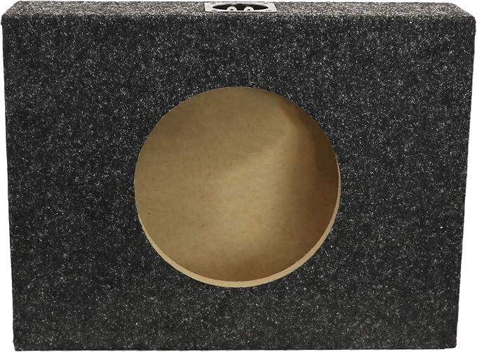 Bbox 10" Single Sealed / Shallow Mount Subwoofer Enclosure Boxes & Enclosures - Pro Audio Tune - Premium Subwoofer Box Improves Audio Quality, Sound & Bass - Nickel Finish Terminals