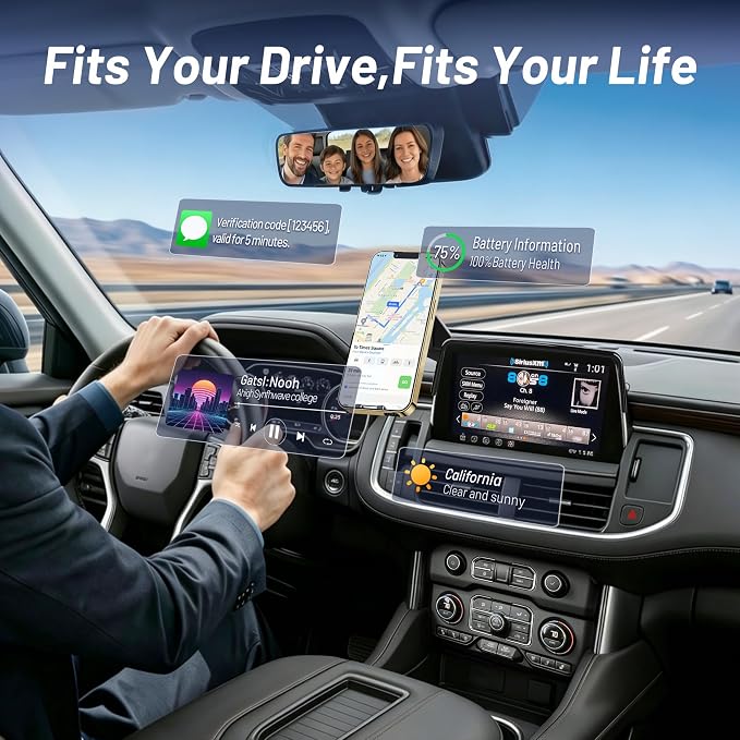 Wireless Car Charger for Chevy Suburban (2021-2023 2024, 10.2 Inch) / Tahoe/GMC Yukon/Yukon XL, iPhone Magnetic Car Mount, 15W Magsafe Phone Holder for Samsung & Google, 2022 Car Accessories