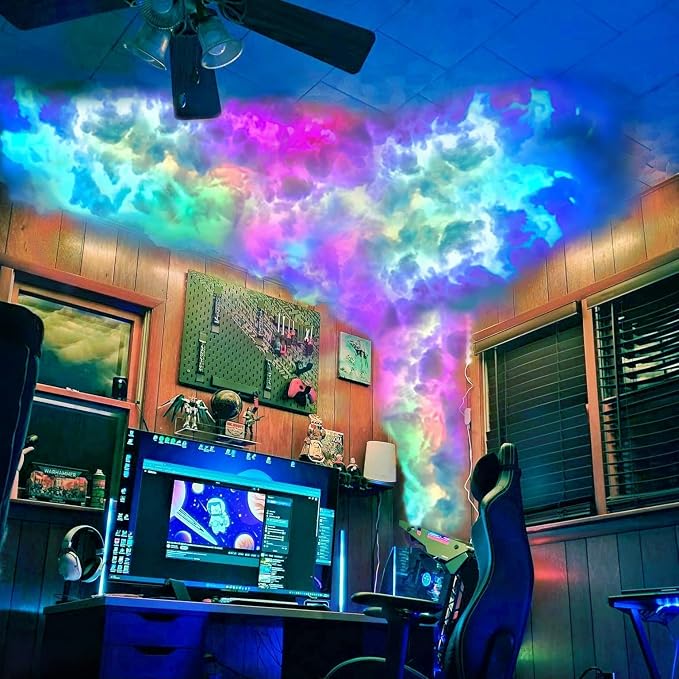 Cloud LED Lights for Ceiling. 3D Thunder Clouds Light Music Sync LED Storm Cotton Kits with Multicolor Changing Strip. Thundercloud DIY Set for Gaming Room & Basement décor 11.5 Ft