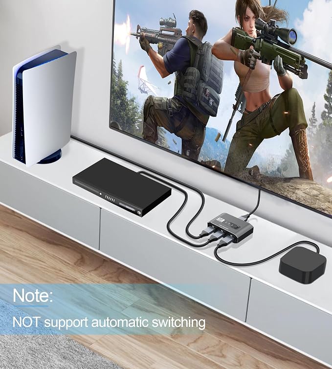 3x1 HDMI 2.1 Switch 4K 120Hz, Aluminum Alloy 8K@60Hz HDMI Switch 3 in 1 Out, avedio Links HDMI Switch Box Support 4K@120Hz, Ultra HD, 8K Hdmi Selector Switcher for Game Consoles, Fire Stick
