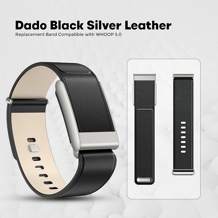 DADO Luxe Tapered Leather Replacement Band Compatible with WHOOP 5.0, One, Peak, and Life Fitness Tracker – Durable & Comfortable | Not for Whoop Gen 4