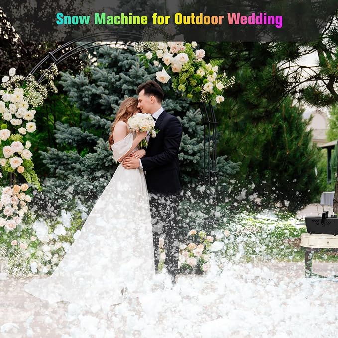 Snow Machine for Outdoor Indoor: 800W Wireless Remote Control Fake Snow Maker - No Preheating Required for Pool Parties Kids Birthday Backyard Water Fun & Events