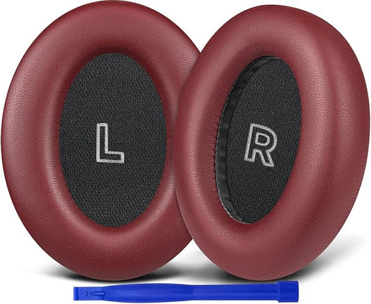 SOULWIT Replacement Earpads for Bose QC Ultra/New QuietComfort Ultra(2nd Gen) Wireless Headphones, Ear Pads Cushions with Softer Protein Leather, High-Density Noise Isolation Foam - Burgundy