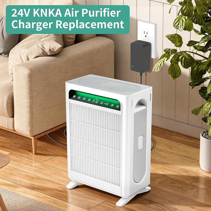 24V KNKA Air Purifier Charger Replacement Compatible with APH4000, Power Cord AC Adapter for KNKA APH4000 HEPA Air Cleaner
