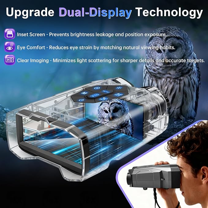 Night Vision Goggles, 4K Night Vision Binoculars for Adults with 5000mAh Battery, Upgraded 16X Zoom 9X Infrared Binoculars with 64GB Card for Photo & Video,Ideal for Camping Wildlife Observation