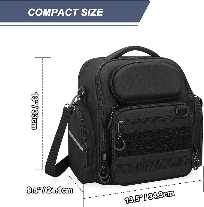 Damero Pilot Headset Bag, Aviation Headset Pilot Bag, Flight Bag for Aviation Headset, Kneeboard, iPad and More, Black, Patent Design