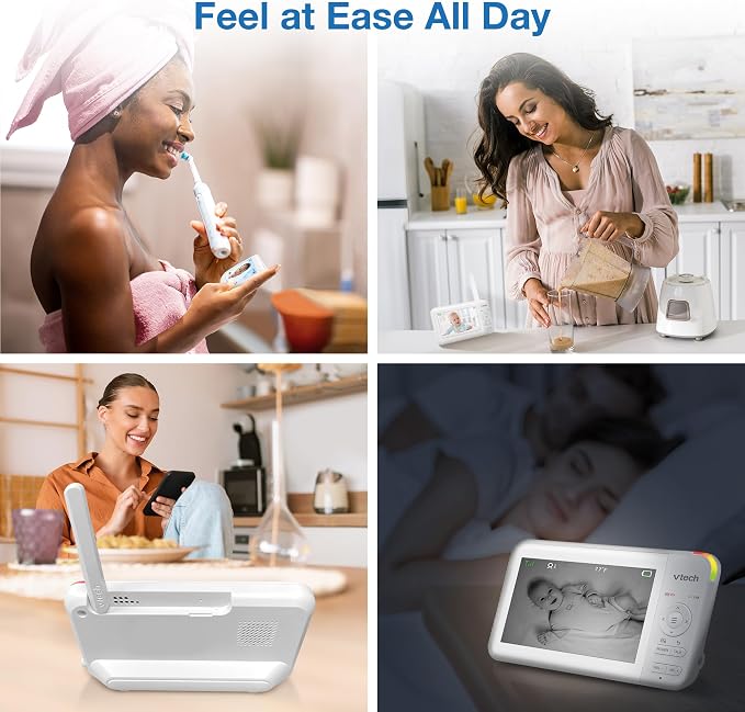 VTech Baby Monitor No WiFi– See Every Corner of the Nursery, Remote Pan-Tilt-Zoom, Hack-Proof, 5" Screen, 17Hr Battery, 1000ft Range, Night Vision, Temperature Sensor | 924W