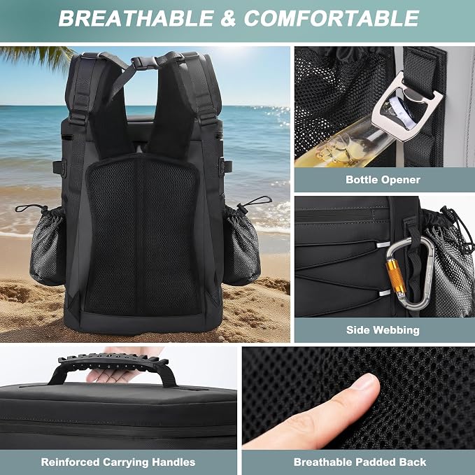 Large 52cans Cooler Backpack, Insulated, Waterproof, Leak Proof, 30L Large Capacity