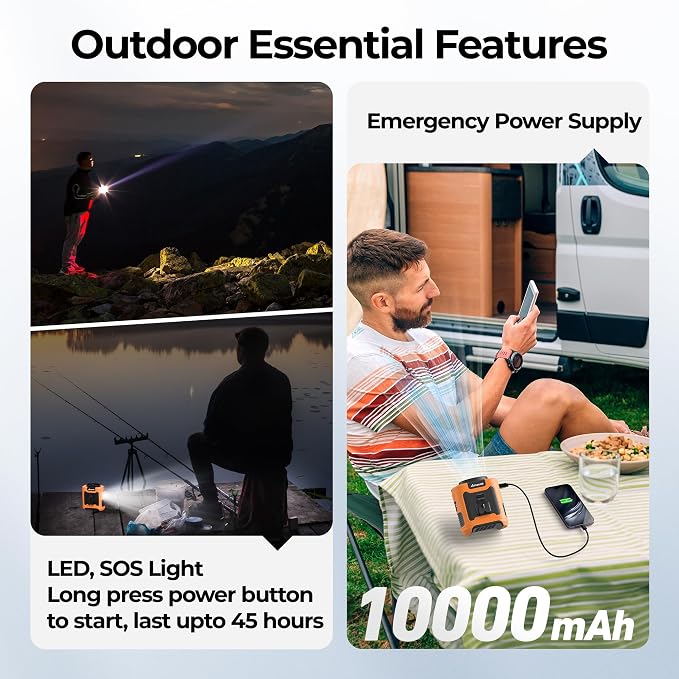 AMACOOL Portable Waist Fan Clip On, Gifts for Men Dad Husband, 10000mAh Rechargeable Wearable Shirt Fan, Powerful Belt Fans, Birthday Gifts for Women Jobsite Travel Camping Essentials 2026