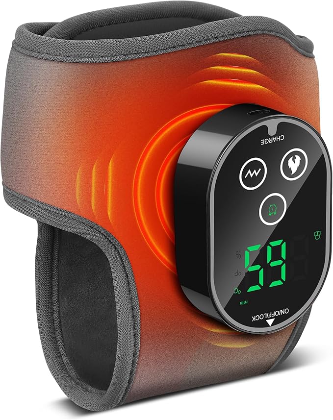Foot Massager for Neuropathy Plantar Fasciitis Pain Relief, Foot Renew Ankle Massager, Ankle Heating Pad Heated Brace Wrap with 4 Heat Levels and 3 Vibration Modes for Women Men (Grey)