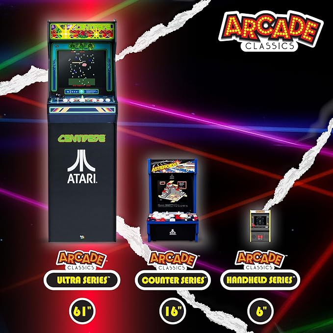 Arcade Classics - Atari Centipede Ultra Series Game Machine, 40 Games, 17" Liquid Crystal Screen - Indoor Cabinet, Retro, Gaming Console, Basement Decoration, Man Cave