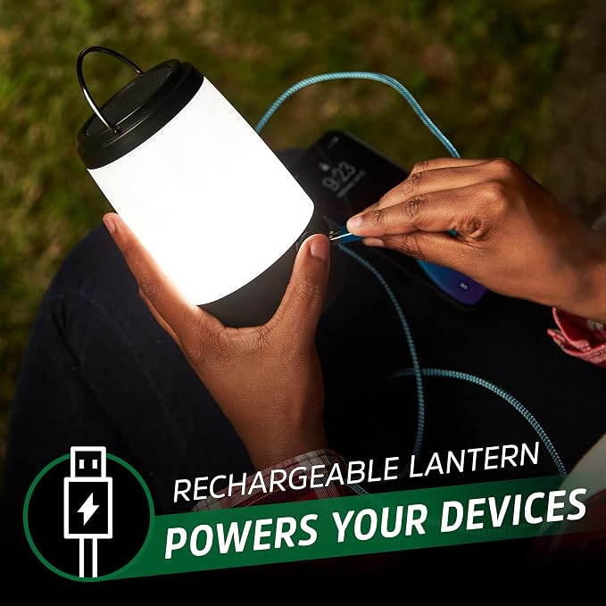 ENERGIZER Lantern + Bluetooth Speaker, Ultra Bright with Powerful Sound, IPX4 Water Resistant Rechargeable LED Lantern (USB Cable Included)