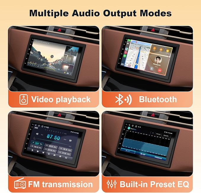 Haudio Wireless Double Din Car Stereo with Bluetooth, Wireless CarPlay and Android Auto, Backup Camera, GPS Navigation, Free APK Download and Deletion, FM, Voice Control, Mirror Link (9"-4G+64G)