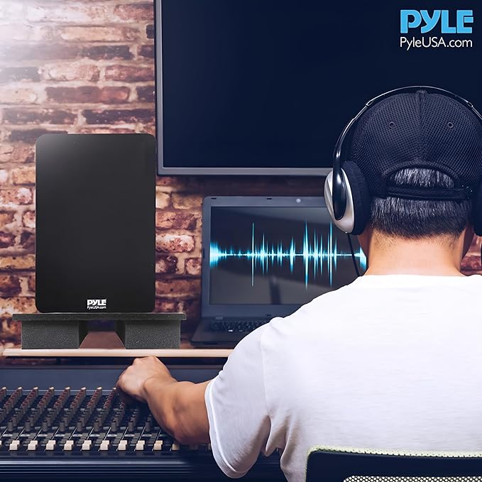 Pyle Sound Dampening Speaker Riser Foam - Audio Acoustic Noise Isolation Platform Pads Recoil Stabilizer w/ Rubber Base Pad For Studio Monitor, Subwoofer, Loud Speakers - PSI21 (22.3 x 15 x 3 Inch)