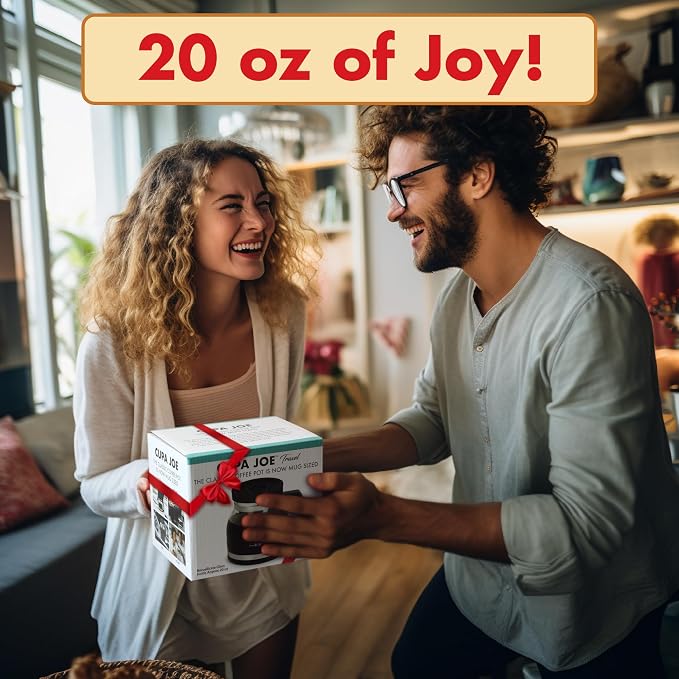 Electric Mug Warmer + Cupa Joe 20oz Diner-Style Mug Gift Set – Borosilicate Glass with Spill-Proof Lid – Unique Coffee Cup for Home, Coworkers, or Desk Use