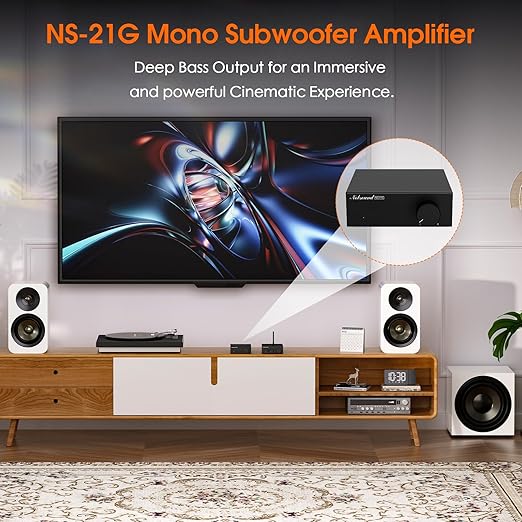 Nobsound Mini Mono Subwoofer Amplifier: 100W HiFi Amp with TPA3116 & Low-Pass Filter for Home Theater, Bass Shaker, Gaming, Subwoofer, Speaker (NS-21G)