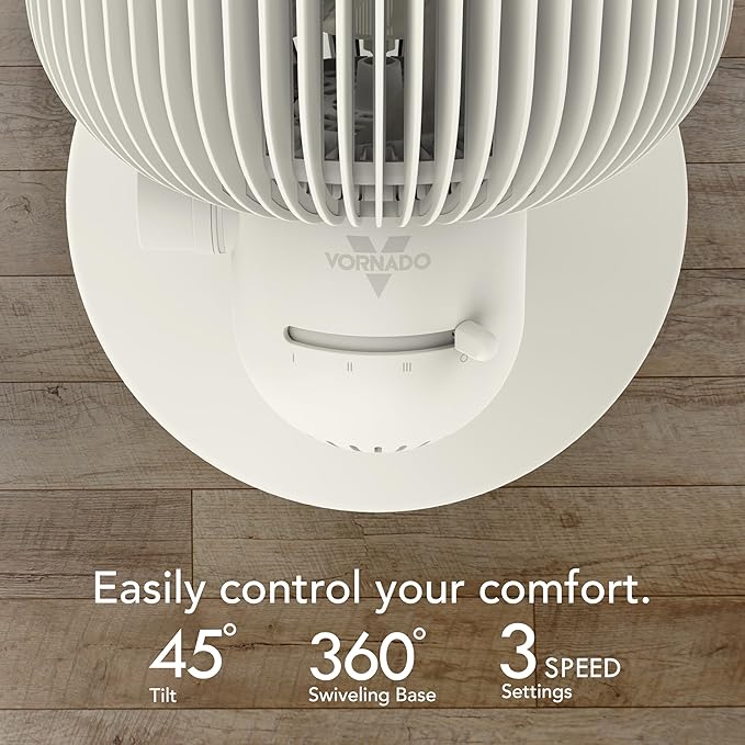 Vornado REFRESH 8 Table Fan with Aromatherapy Scent Pads, Swiveling Base, Easy to Clean, 3 Speed Settings, 45-Degree Tilt, Optimized Fan Sound for Sleep, Electric Fan for Bedroom, Office, & Home
