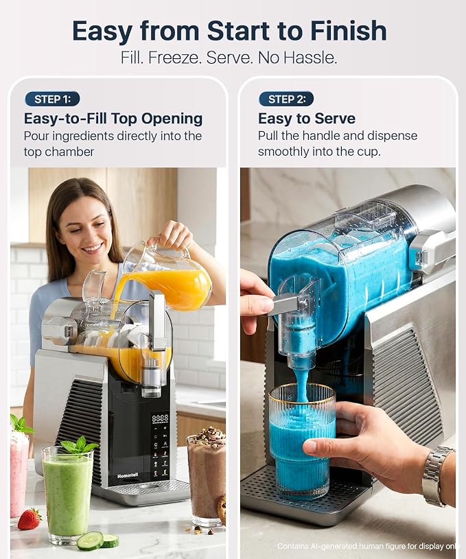 Slushie Machine for Home, No Ice Needed Frozen Drink Maker, 68oz Large Capacity with 360° QuickChill, 6 Presets & 10 Texture Settings, LED Touch Panel, Self-Cleaning for Margarita, Milkshake
