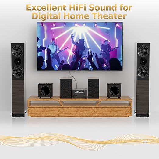 Optical Audio Cable 50 FT, Digital Audio Cable, Toslink Fiber Optic Cord, [Nylon Braided, Slim Aluminum Shell, Gold Plated Connector], for Home Theater, Sound Bar, PS4, Xbox, TV and More