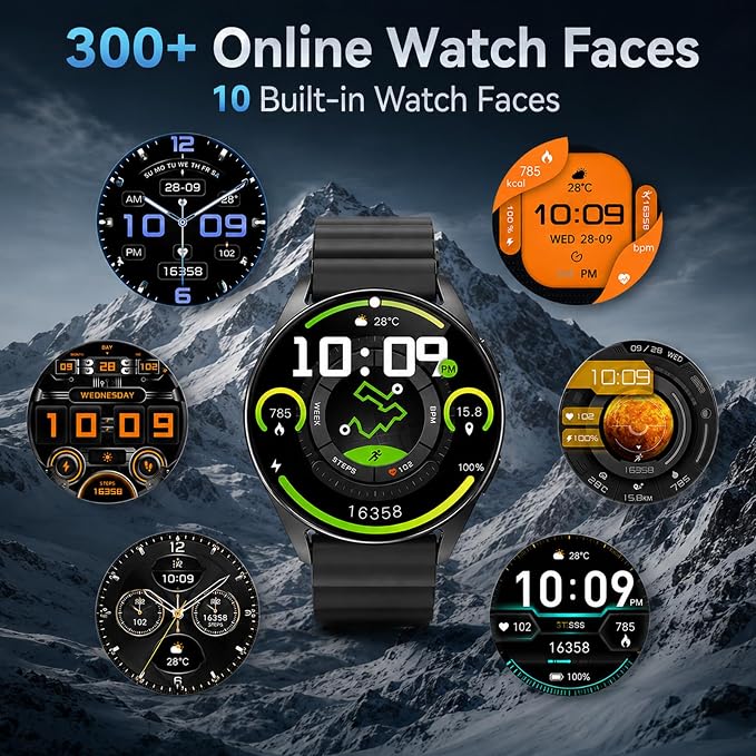 KPEP Smart Watch for Men/Women Android/iPhone - GPS Fitness Tracker with Bluetooth Calls(Answer&Make), Heart Rate/SpO2 Monitor/Sleep/Waterproof/100+ Sports Model, Reloj Inteligente 30 Day+Battery Life