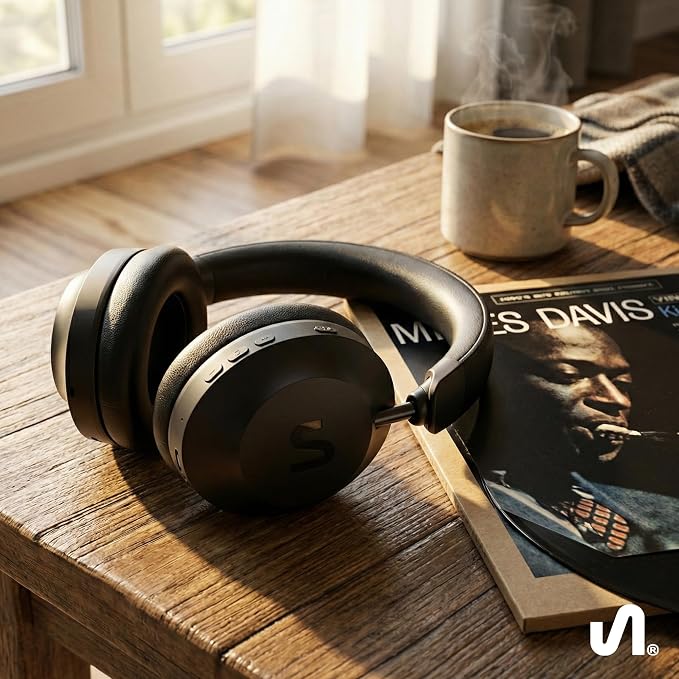 The Next Sound by Tiësto Noise Cancelling Headphones Wireless Bluetooth, MX41H Over Ear Headphones with Microphone, Hybrid ANC, 40H Playtime, Foldable Headset with AUX & Low Latency Gaming Mode