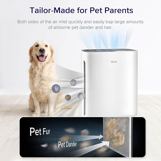 LEVOIT Air Purifier for Home Bedroom, Quiet Clean with Washable Pre-Filter for Dander, Smoke, Dust, Pollen, AHAM VERIFIDE, Odor Eliminators for Medium Sized Rooms, Pet Hair Remover, Vital 100, White