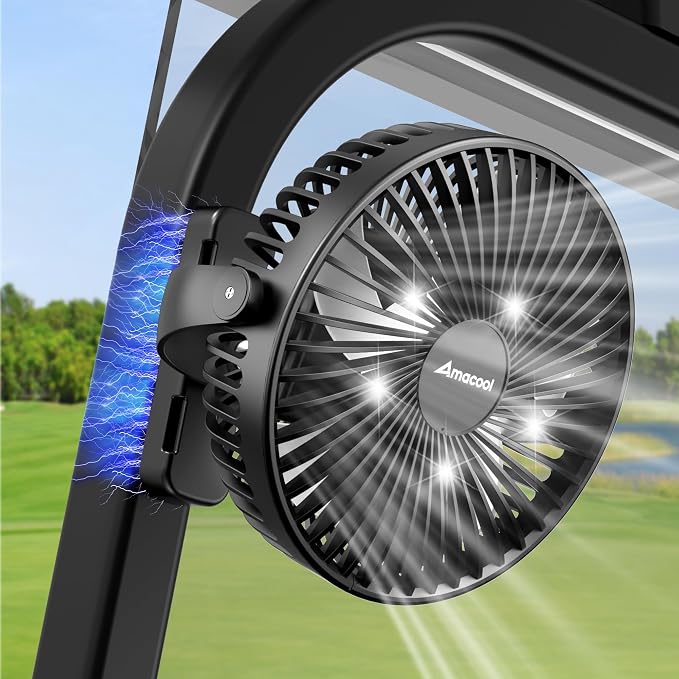 AMACOOL Magnetic Golf Cart Cruise Fan, 10000mAh Portable Travel Fan for Sleeping, Birthday Gifts for Women Golfer Men Dad Father, Golf Cart Accessories Cruise Travel Essentials 2026