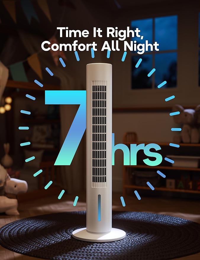 Windowless Portable Air Conditioner, 35.1" Evaporative Air Cooler for Room No Window, 7H Timer, 4 Modes, Remote Control, 140° Max Oscillating, Large Water Tank, Quiet AC Unit for Bedroom, White