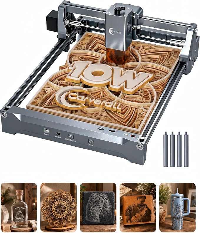 K15 Pro Laser Engraver 10W-Laser Engraving Machine for Coated Metal Wood Acrylic Glass Stone, 7.9"x11.8" (Near A4) Work Area Offline Engraving CNC DIY Lazer Cutter for Home & Crafting