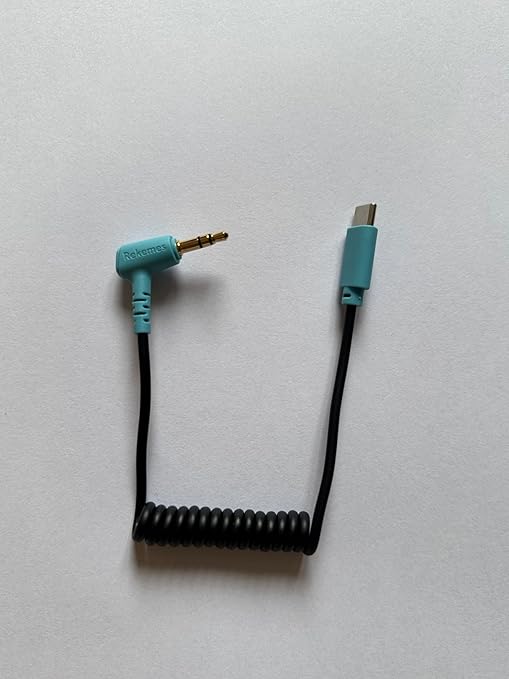USB C to 3.5mm TRS Microphone Cable for Rode, DJI Action,Movo, Comica, Deity & Other External Mic, Hollyland Lark M1 / M2 / MAX / 150 / M1 / MAX Duo DAC Coiled Cable & Android Devices with USB C Port