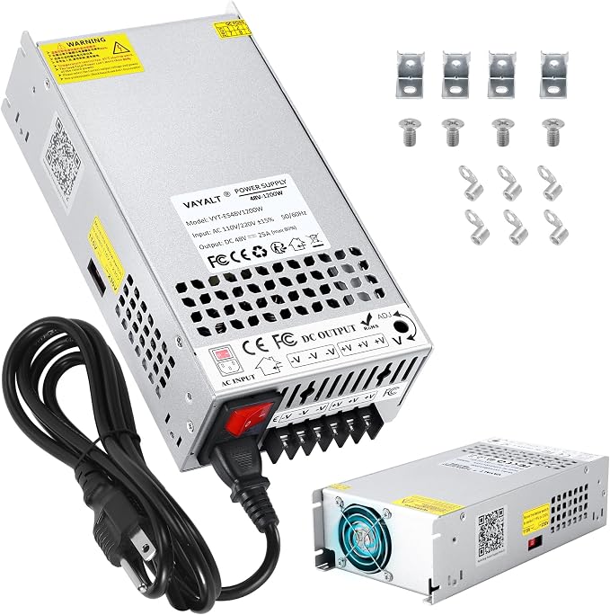 VAYALT 48V 25A 1200W DC Switching Power Supply, Universal Regulated Switching AC 110V/220V to DC 48V Transformer, Power Supply for Industrial, CCTV, Computer Project, 3D Printer, LED Strip Light