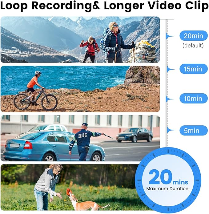 BOBLOV Body Camera with 180°Rotatable Lens, 4K/48MP Small Body Camera, Night Vision Function, Easy to Use and Take for Lecture, Traveling, Pet Walking and Outdoors Activities (4K-128GB)