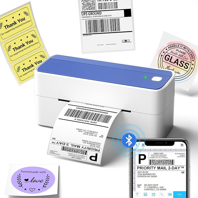 Phomemo Thermal Label Printer, 4X6 Shipping Labels Printer for Small Business, Wireless Label Printers for Package for Phone & Pad & PC, Used for UPS, Shopify, TikTok, USPS, FedEx, DHL, Temu