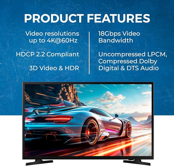 OREI 4K 1 in 8 Out HDMI Splitter 4:4:4 8-bit - HDMI 2.0, HDCP 2.2, 18 Gbps, 4K @ 60Hz HDMI Duplicator/Distributor UltaHD High Resolution (1x8)