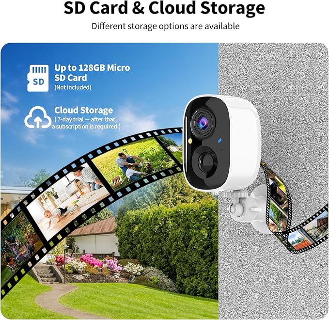 2K FHD Solar Powered Security Cameras Wireless Outdoor,WiFi Wireless Cameras,Outside Cameras for Home Security,AI Motion Detection,Color Night Vision,Spotlight,Siren Alarm,SD/Cloud Storage,4 Pack