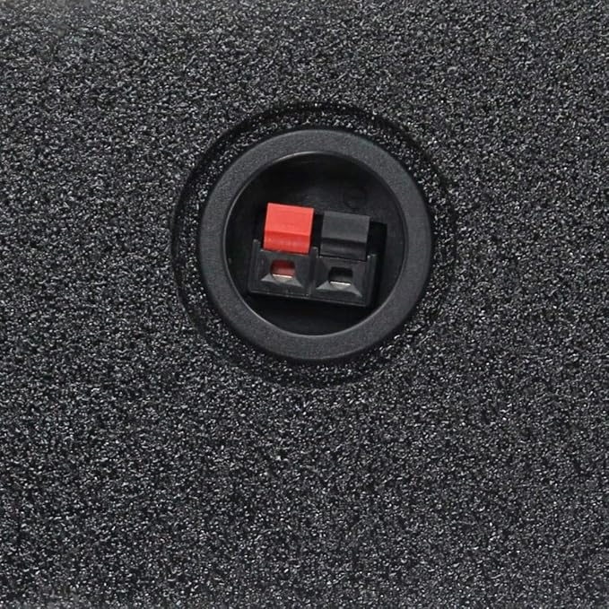 QPower Single 10in Sub Enclosure, Universal Shallow Mount Downfire/Behind Seat Speaker Box Compatible with Most GMC, Chevy, & Ford Trucks